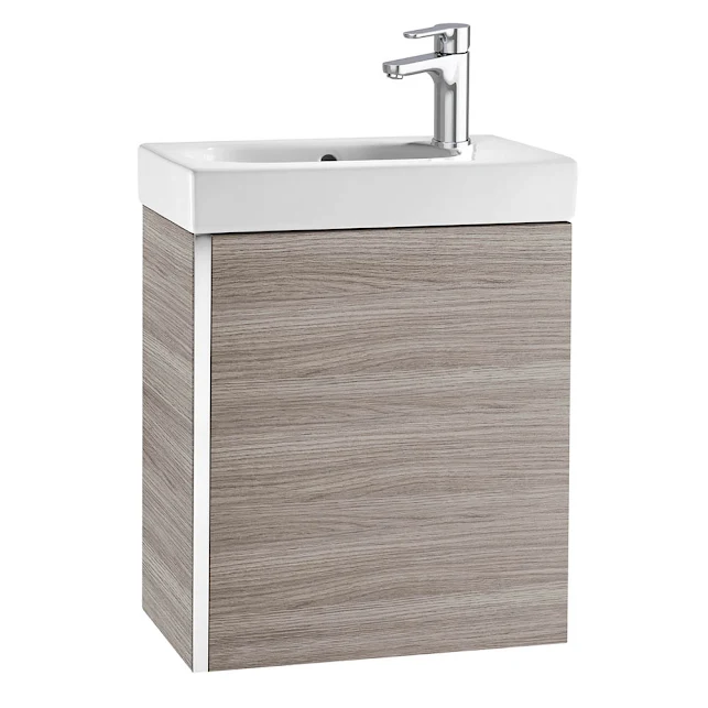 Roca Mini 450mm Basin Unit With Basin Textured Grey - 855873156 4 Roca Mini 450mm Basin Unit With Basin Textured Grey - 855873156 - Image 2