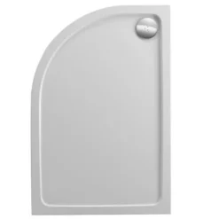 Just Trays JTFusion Low Profile 1200 X 900mm Offset Quadrant Stone Resin Shower Tray With Waste - LH