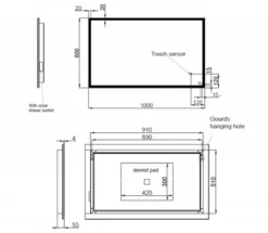 RAK Ceramics Cupid 1000 X 600mm LED Illuminated Landscape Mirror With Demister Shavers Socket And Touch Sensor Switch - RAKCUP5003 -Shower Escape Shop 0cce091e 4d89 4612 888a 55a5cac20f59