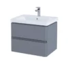 RAK Ceramics Resort 650 Double Draw Basin Unit In Matt Grey - RAKRSTWBU65603