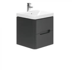 Essential Colorado 500mm Wall Hung Unit And Basin Graphite Grey - EFP704GG