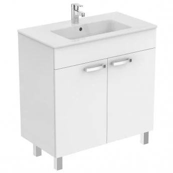 Ideal Standard Tempo 800mm 2 Door Basin Unit (with Legs) Gloss White - E3241WG 3 Ideal Standard Tempo 800mm 2 Door Basin Unit (with Legs) Gloss White - E3241WG