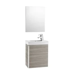 Roca Mini 450mm Basin Unit With Basin & Mirror Textured Grey - 855865156
