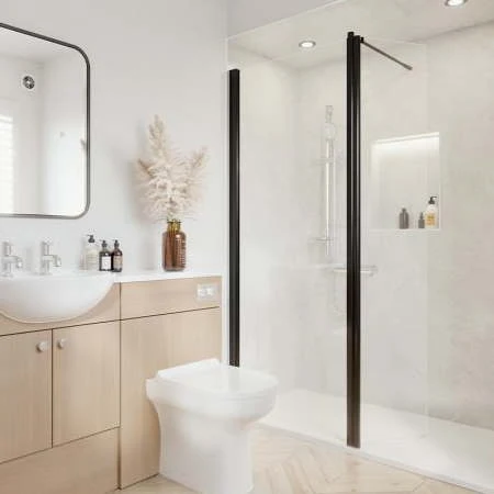 AKW Onyx Black Level Best Wet Room Screen 900mm X 1900mm - LB00217BK 3 AKW Onyx Black Level Best Wet Room Screen 900mm X 1900mm - LB00217BK