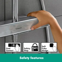 Hansgrohe Ecostat E Thermostatic Bar Mixer Shower Valve 15773000 -Shower Escape Shop 1f4b8096 e5b2 4443 8534 5653be541889