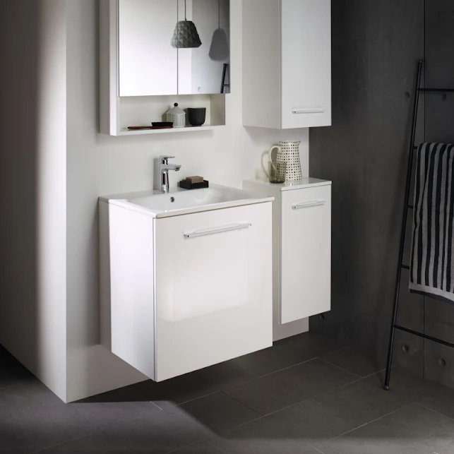 Geberit Selnova Square S Grab & Go 550mm Basin With 1 Drawer Vanity Unit Pack White - 501.248.00.1 4 Geberit Selnova Square S Grab & Go 550mm Basin With 1 Drawer Vanity Unit Pack White - 501.248.00.1 - Image 2