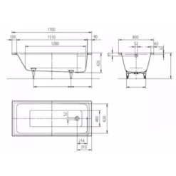 Kaldewei Puro Bath 1700 X 800mm 0 Tap Holes - 259100010001 -Shower Escape Shop 20588089 65ea 47fe 8d1c e5e1831cac4f