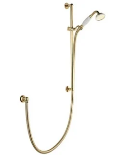 Aqualisa Aquatique Adjustable Shower Head And Rail Chrome/Gold - 560.01