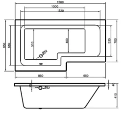 BC Designs SolidBlue L 1500mm X 850mm Left Handed L Shape Bath White - BAI012 -Shower Escape Shop 33d3636e 54d8 4e7b 8966 f9261054c426