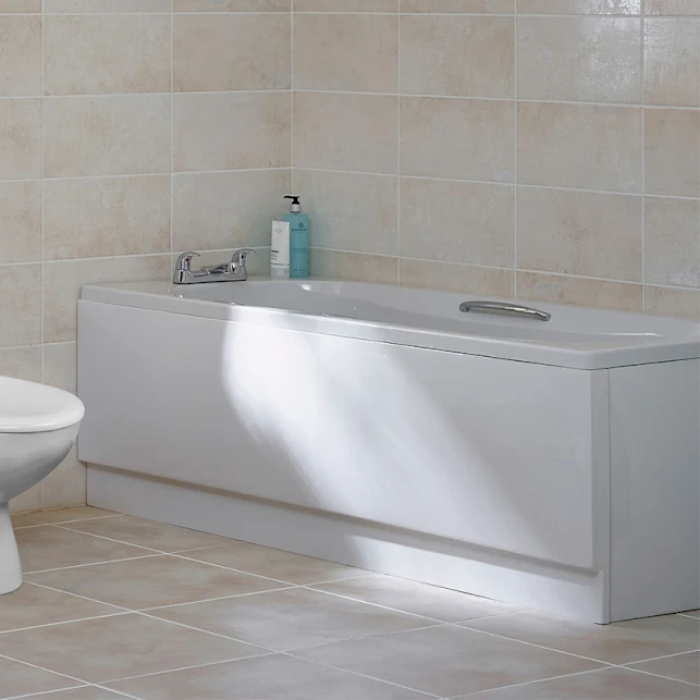Essential Ocean Rectangular Single Ended Bath 1700mm X 700mm With 2 Tap Holes White - EB122 3 Essential Ocean Rectangular Single Ended Bath 1700mm X 700mm With 2 Tap Holes White - EB122