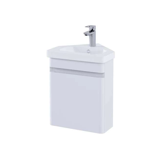 RAK Ceramics Resort 450 Corner Basin Unit In Matt White - RAKRSTWBC45600 3 RAK Ceramics Resort 450 Corner Basin Unit In Matt White - RAKRSTWBC45600