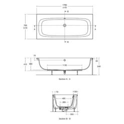 Ideal Standard I.Life 1800mmm X 800mm Rectangular 0 Tap Hole Double Ended Bath - T477701 -Shower Escape Shop 3a9663a8 013d 49e6 8983 4f624e13fae9