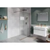 Loch Wetroom Screen With Wall Bar 2000mm X 1100mm Brushed Bronze - PMN0375 -Shower Escape Shop 4261b6b4 3046 4e72 b945 7f6e9987181b