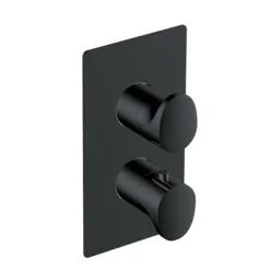 RAK Ceramics Dual Outlet 2 Handle Thermostatic Concealed Shower Valve In Matt Black - RAKITA3302B