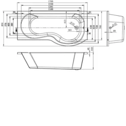BC Designs SolidBlue P 1700mm X 850mm Right Handed P Shape Bath White - BAI018 -Shower Escape Shop 44db70da 71c6 4be2 9901 bfdea3a7bbfa