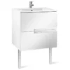 Roca Victoria-N UNIK 600mm 2 Drawer Basin Unit & Basin Gloss White - 855834806