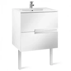 Roca Victoria-N UNIK 600mm 2 Drawer Basin Unit & Basin Gloss White - 855834806