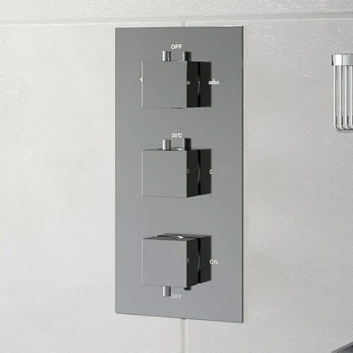 Architeckt Square Thermostatic Mixer Shower Valve - Concealed Triple Outlet 4 Architeckt Square Thermostatic Mixer Shower Valve - Concealed Triple Outlet - Image 2