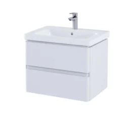 RAK Ceramics Resort 650 Double Draw Basin Unit In Matt White - RAKRSTWBU65600