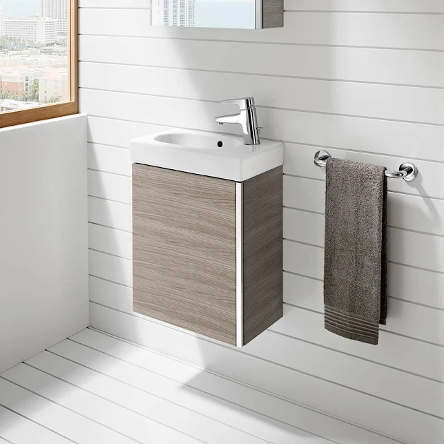 Roca Mini 450mm Basin Unit With Basin Textured Grey - 855873156 3 Roca Mini 450mm Basin Unit With Basin Textured Grey - 855873156