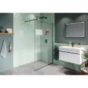 Loch Wetroom Screen With Wall Bar 2000mm X 1000mm Black - PMN0348