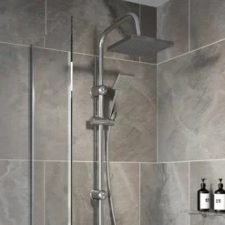 Architeckt Square Shower Kit With Adjustable Handset & Fixed Drencher Head