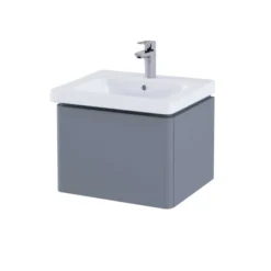 RAK Ceramics Resort 500 Single Draw Basin Unit In Matt Grey - RAKRSTWBU50603