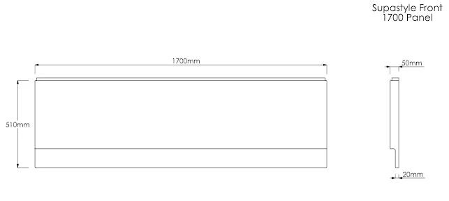 Essentials White Gloss Acrylic Bath Side Panel - 1700mm 5 Essentials White Gloss Acrylic Bath Side Panel - 1700mm - Image 3