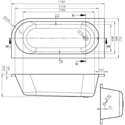 BC Designs Amerina 1700mm X 725mm Right Hand Hand Corner Bath White - BAI030 -Shower Escape Shop 7afa91f9 d89c 4daf a8fd c3a1e2c40523