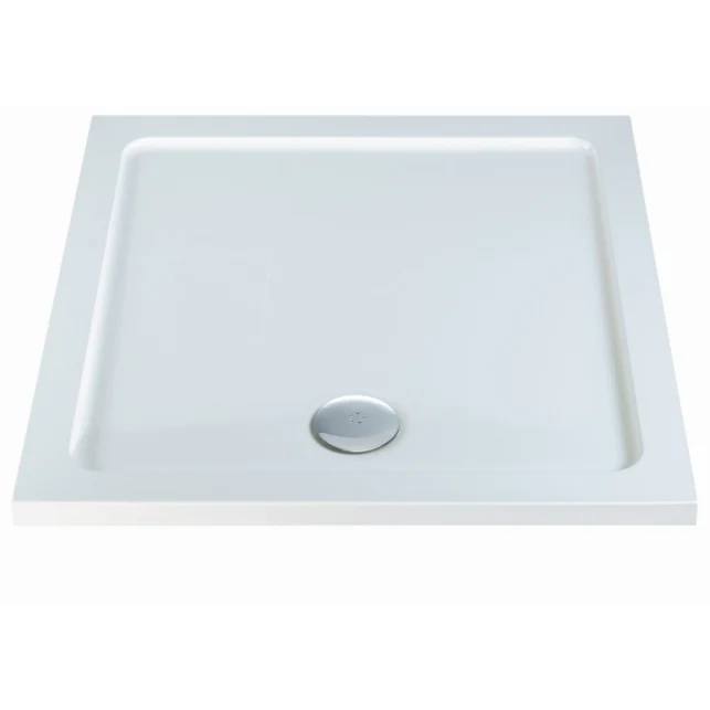 MX Elements Low Profile 1000 X 1000mm Stone Resin Square Shower Tray With Waste 4 MX Elements Low Profile 1000 X 1000mm Stone Resin Square Shower Tray With Waste - Image 2