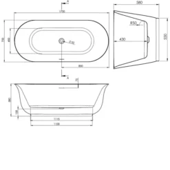 BC Designs Linford 1700mm X 750mm Freestanding Double Ended Bath White - BAE008 5 BC Designs Linford 1700mm X 750mm Freestanding Double Ended Bath White - BAE008 -Shower Escape Shop 84100f36 97a5 4667 a04a 16db24bd5c90