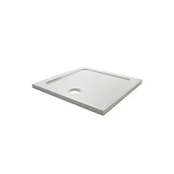 Mira Flight Safe Low Profile 760 X 760mm Stone Resin Square Non-Slip Shower Tray With Waste