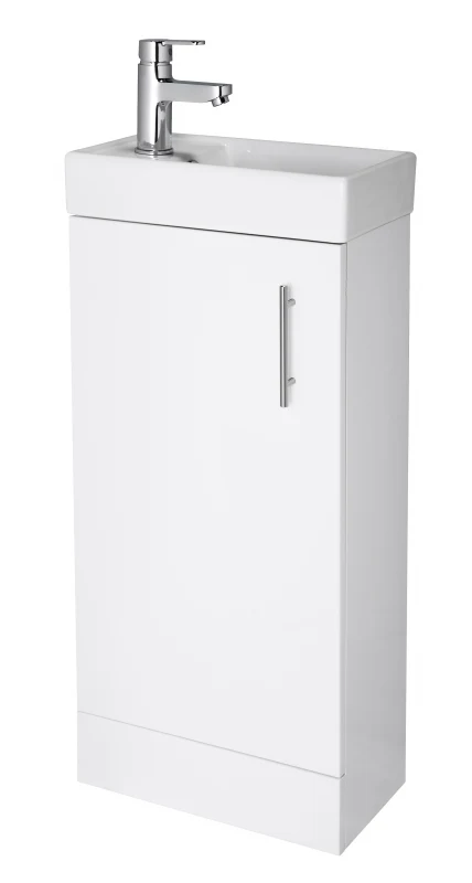 Essential Alaska 400mm Floorstanding Cloakroom Unit With Reversible Basin And Hinges White - EF122W 3 Essential Alaska 400mm Floorstanding Cloakroom Unit With Reversible Basin And Hinges White - EF122W