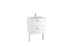 Roca Victoria Basic UNIK 600mm Basin Unit & Basin Gloss White - 855854806