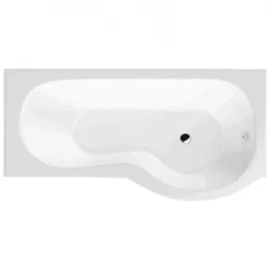 BC Designs SolidBlue P 1700mm X 850mm Right Handed P Shape Bath White - BAI018