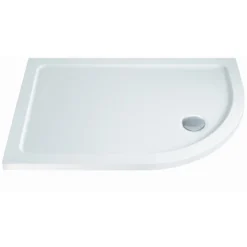 MX Elements Low Profile 900 X 760mm Stone Resin Offset Quadrant Non-Slip Shower Tray With Waste - RH
