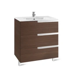 Roca Victoria-N UNIK 800mm 3 Drawer Basin Unit & Basin Textured Wenge - 855837154