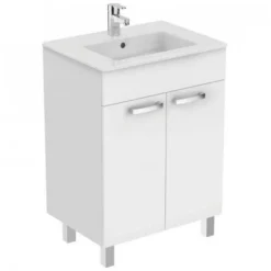 Ideal Standard Tempo 600mm 2 Door Basin Unit (with Legs) Gloss White - E3239WG
