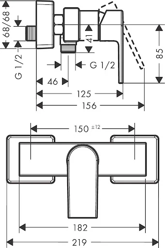Hansgrohe Vernis Shape Exposed Mixer Shower Valve Chrome 2 Flow Rates - 71656000 4 Hansgrohe Vernis Shape Exposed Mixer Shower Valve Chrome 2 Flow Rates - 71656000 - Image 2