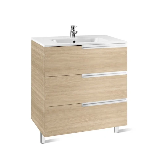 Roca Victoria-N UNIK 800mm 3 Drawer Basin Unit & Basin Textured Oak - 855837155 3 Roca Victoria-N UNIK 800mm 3 Drawer Basin Unit & Basin Textured Oak - 855837155