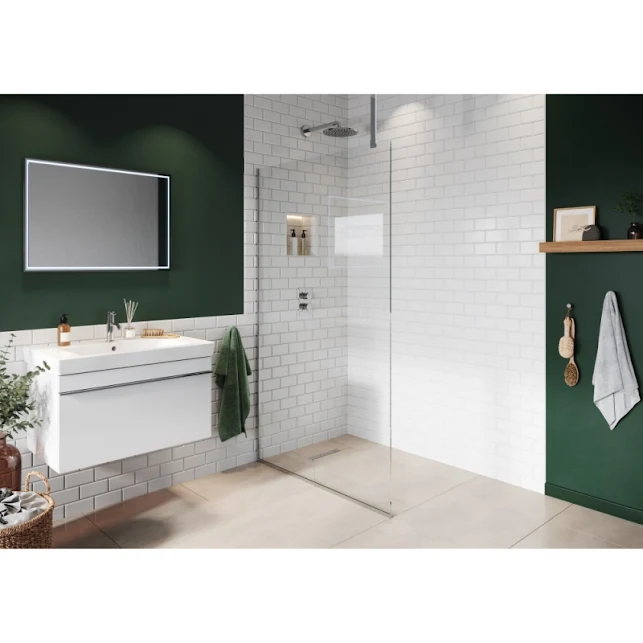 Loch Wetroom Screen With Ceiling Bar 2000mm X 900mm Chrome - PMN0309 3 Loch Wetroom Screen With Ceiling Bar 2000mm X 900mm Chrome - PMN0309