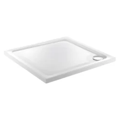 Just Trays JTFusion Low Profile 900 X 900mm Square Stone Resin Shower Tray With Waste
