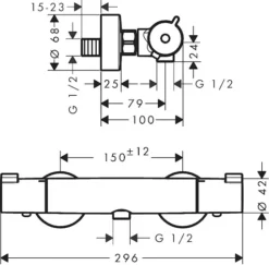 Hansgrohe Ecostat Thermostatic Bar Mixer Shower Valve 1001 CL 13211000 -Shower Escape Shop fd4cf042 27e1 4a49 9a94 29414bd44739